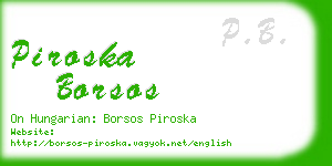 piroska borsos business card